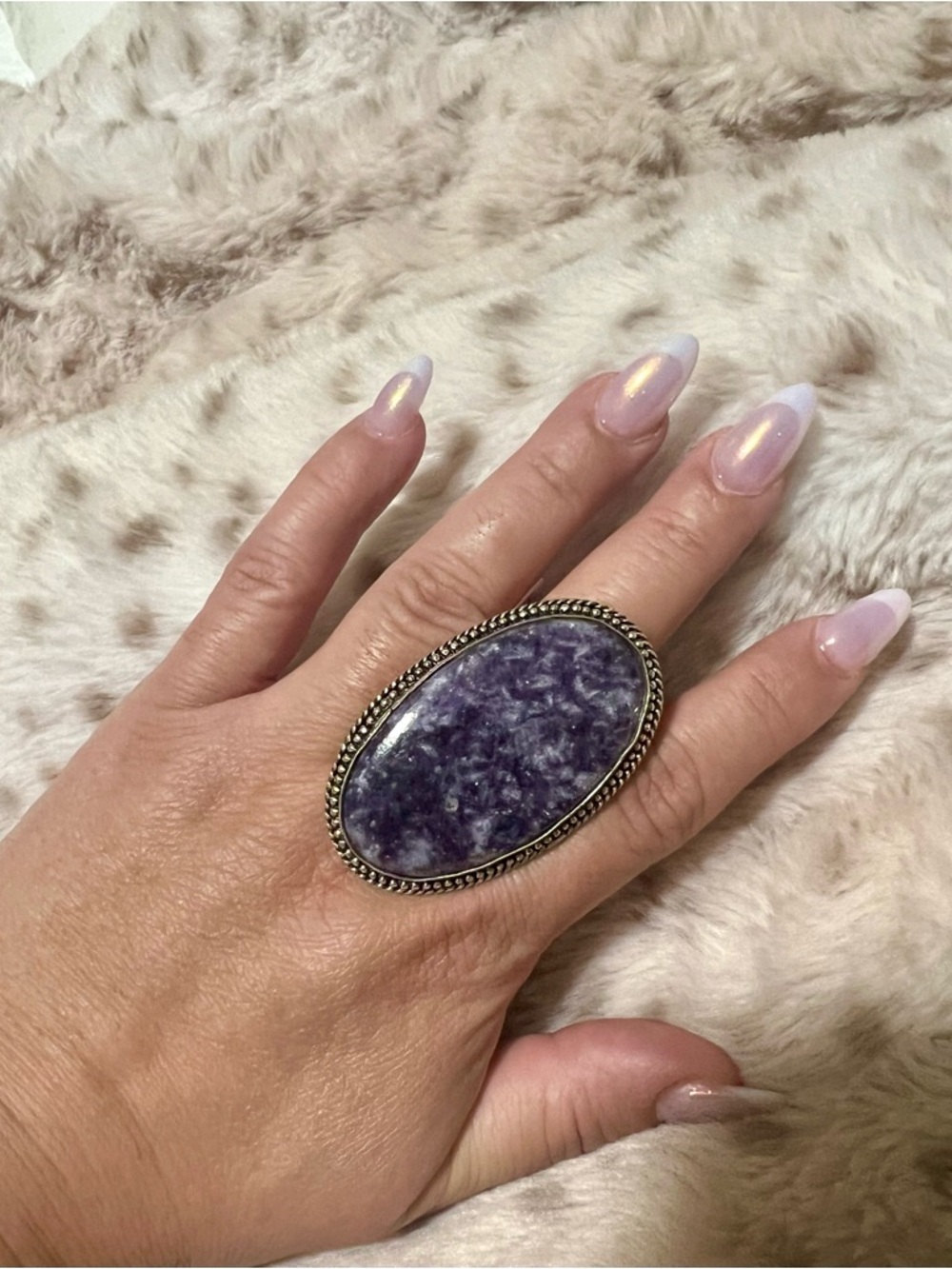 Charoite Purple Stone Ring- Artist Signed - Picture 4 of 4